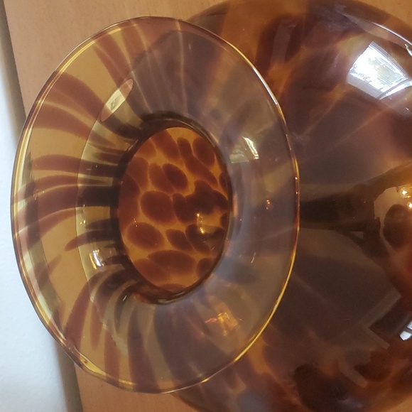 Vintage Maestri Vetrai Brown/Gold Speckled Large Mid-Century Modern Vase - Picture 5 of 8